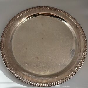 15" Silverplate Serving Tray with Rope Style Border‎